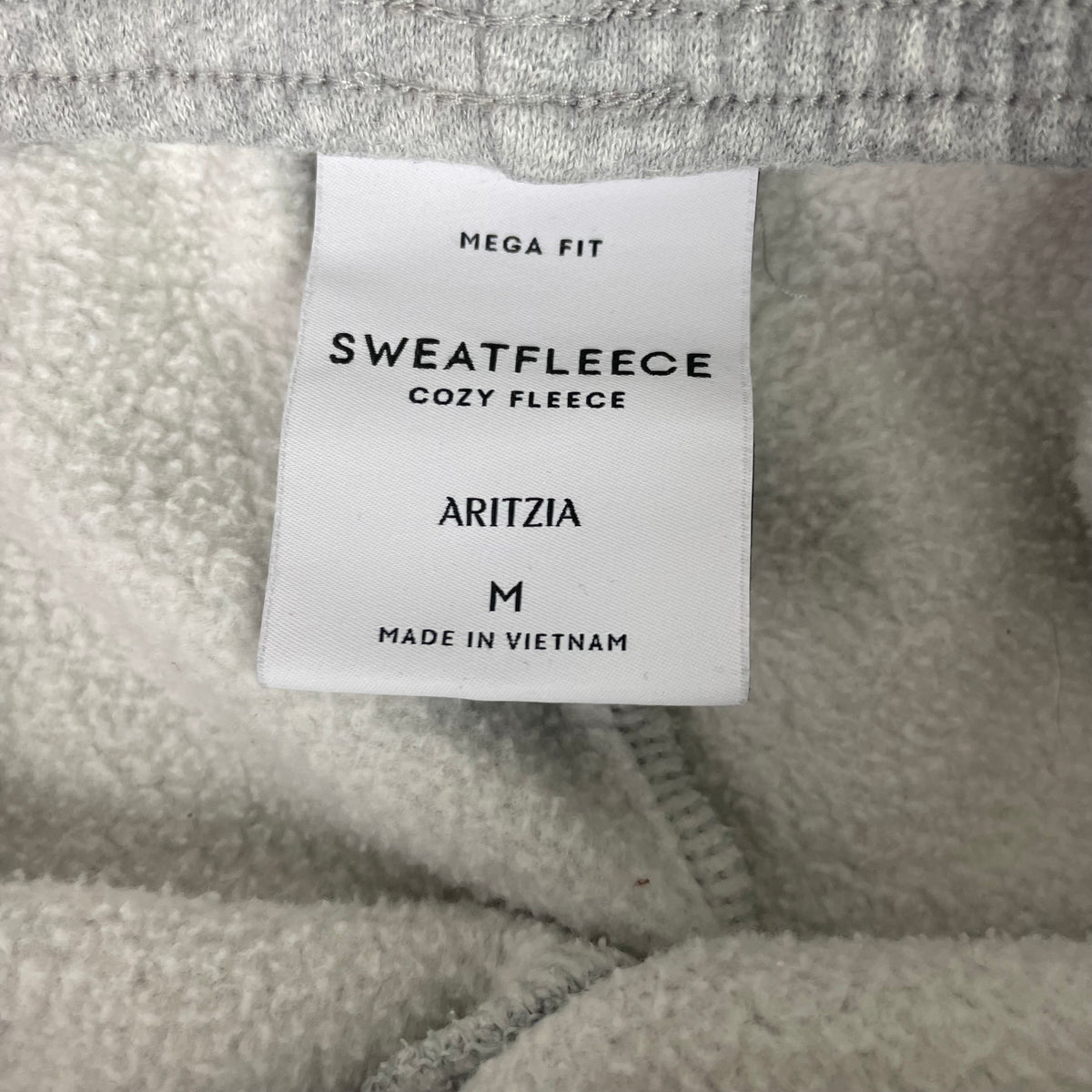 Aritzia Grey Cozy Fleece Mega Fit Wide Leg Baggy Pants M