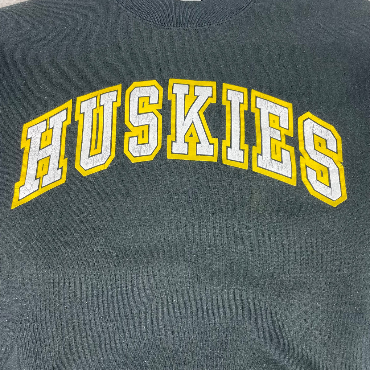 Vintage Fruit Of The Loom Black Washington Huskies Crew Sweatshirt XL