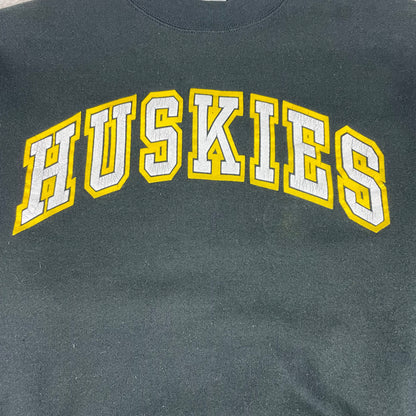 Vintage Fruit Of The Loom Black Washington Huskies Crew Sweatshirt XL