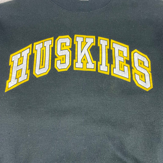 Vintage Fruit Of The Loom Black Washington Huskies Crew Sweatshirt XL