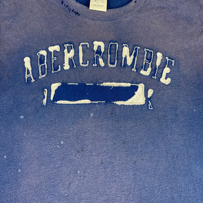 Vintage Abercrombie & Fitch Blue Distressed Muscle Logo Shirt L Single Stitch