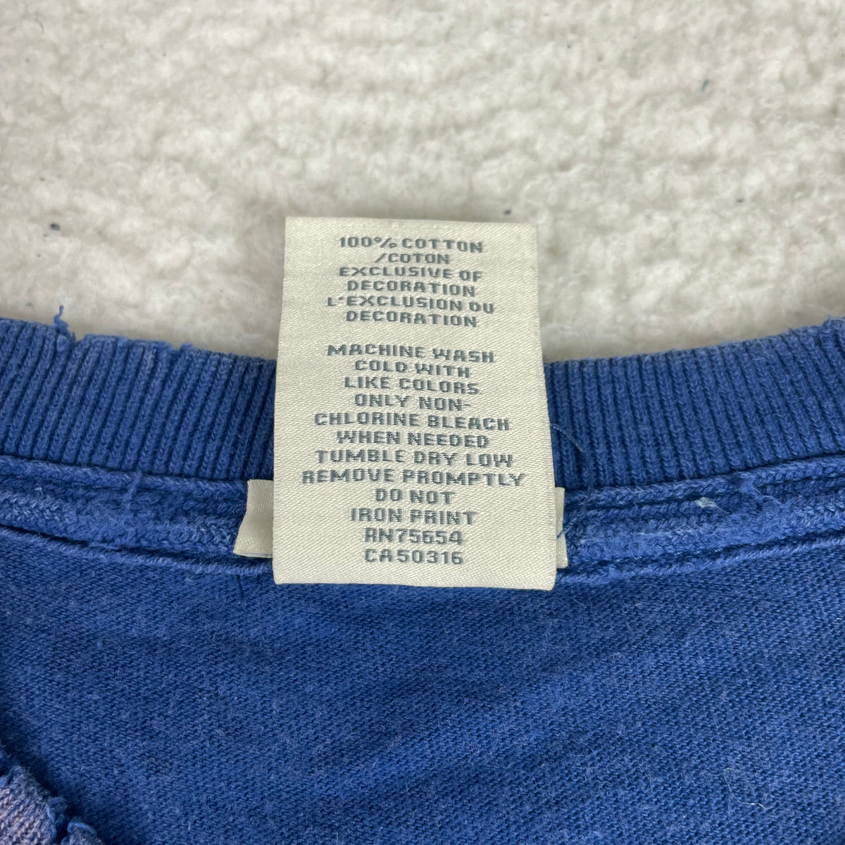 Vintage Abercrombie & Fitch Blue Distressed Muscle Logo Shirt L Single Stitch