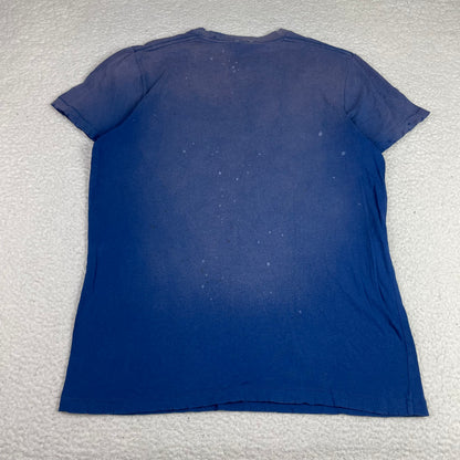 Vintage Abercrombie & Fitch Blue Distressed Muscle Logo Shirt L Single Stitch
