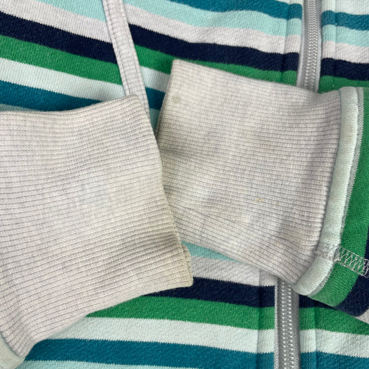 Lululemon Green Stripe Scuba Full Zip Hoodie 4 Athleisure Rare