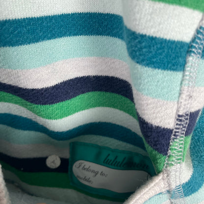 Lululemon Green Stripe Scuba Full Zip Hoodie 4 Athleisure Rare