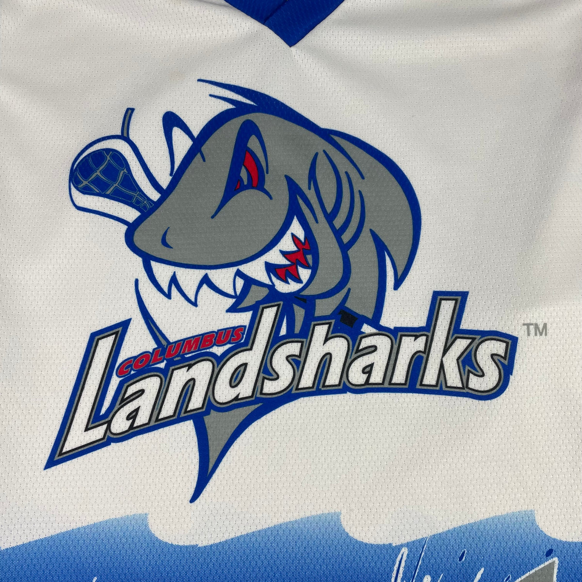 Vintage Projoy Columbus Landsharks Lacrosse Graphic Hockey Jersey XL