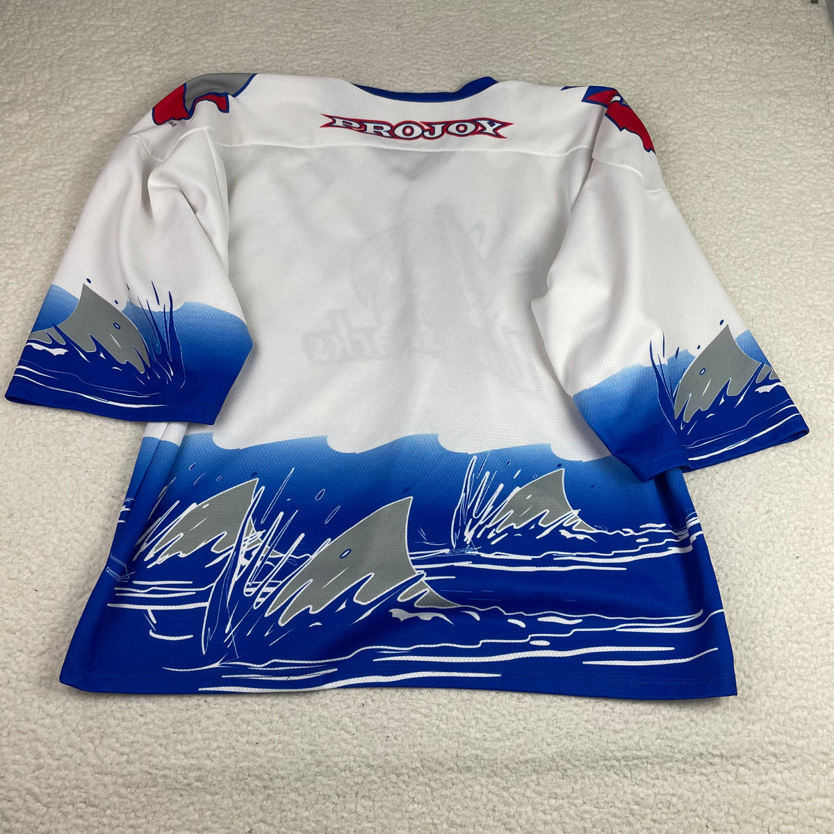 Vintage Projoy Columbus Landsharks Lacrosse Graphic Hockey Jersey XL