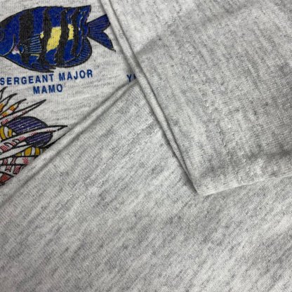 Vintage Jerzees Grey Fishes Of Maui Hawaii Nature Graphic T-Shirt XL