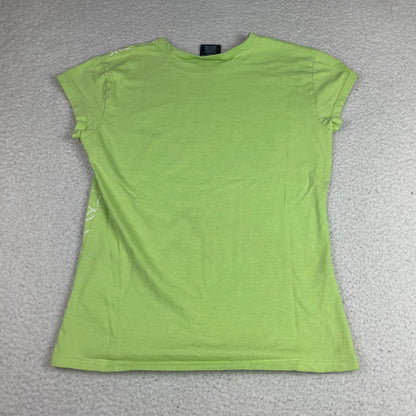 Y2K Calvin Klein Jeans Lime Green Floral Shirt XL Gilmore Girls Rachel Core