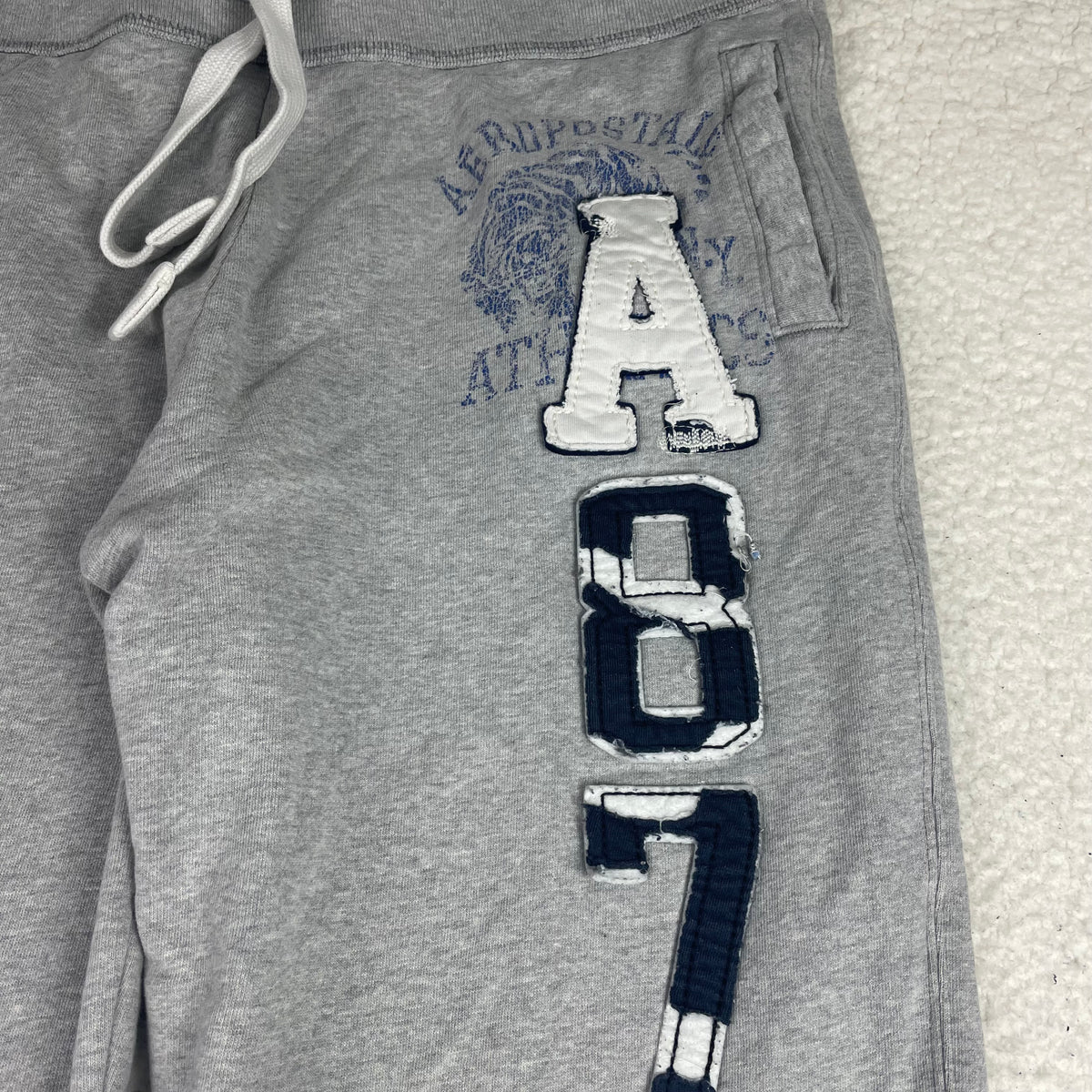 Y2K Aeropostale Grey A87 Graphic Baggy Pants L Streetwear
