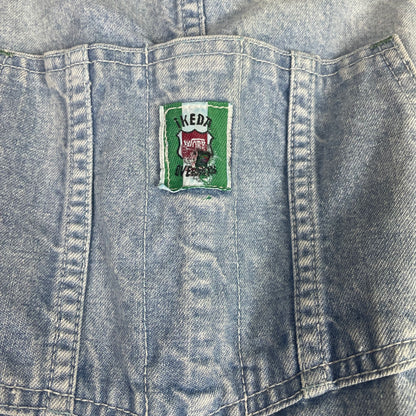 Vintage Ikeda Light Wash Denim Shortalls Overalls (32) Y2K Baggy Artsy