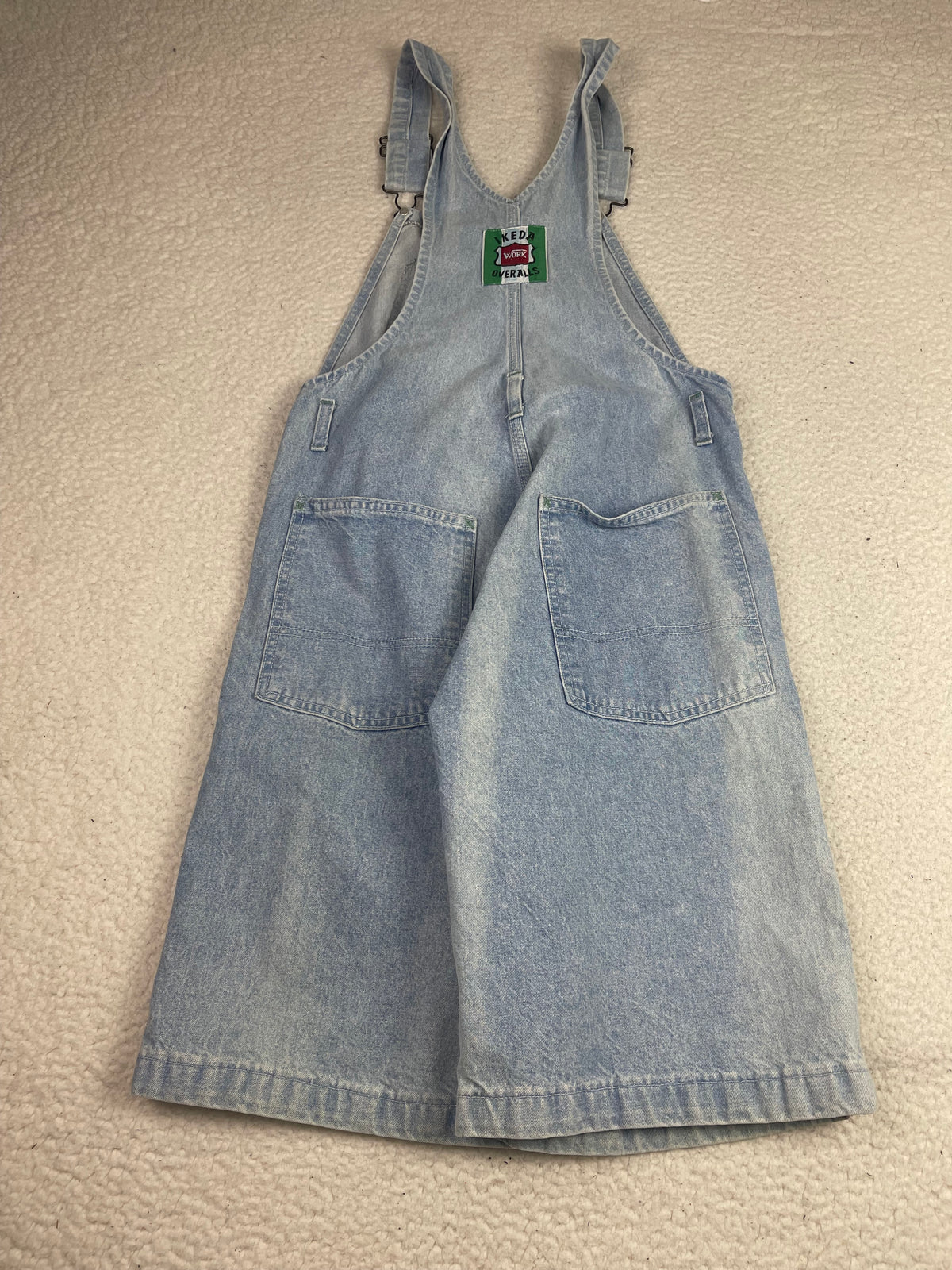 Vintage Ikeda Light Wash Denim Shortalls Overalls (32) Y2K Baggy Artsy