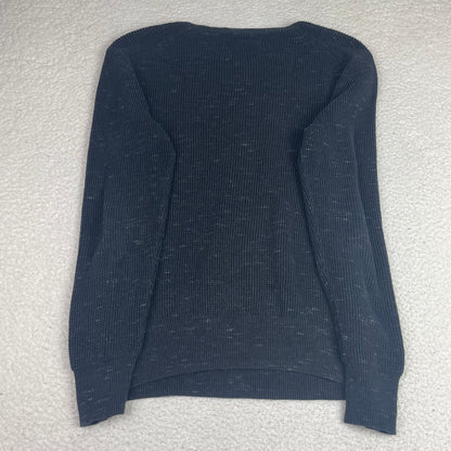 All Saints Charcoal Textured Waffle Knit Ramskull Sweater Medium Minimalist