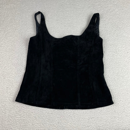 Danier Black Suede Lace Up Corset Vest 8 Goth Grunge Western