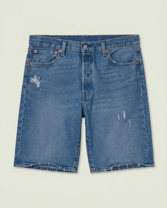Levi's Blue Denim 501 XX Jean Shorts 34 Distressed Western Grunge
