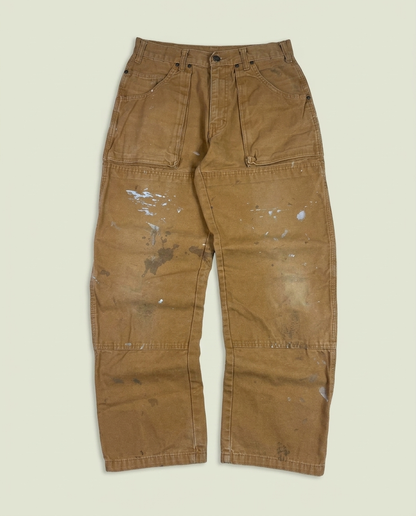 Dickies Tan Double Knee Carpenter Pants 30x30 Paint Splatter Distressed