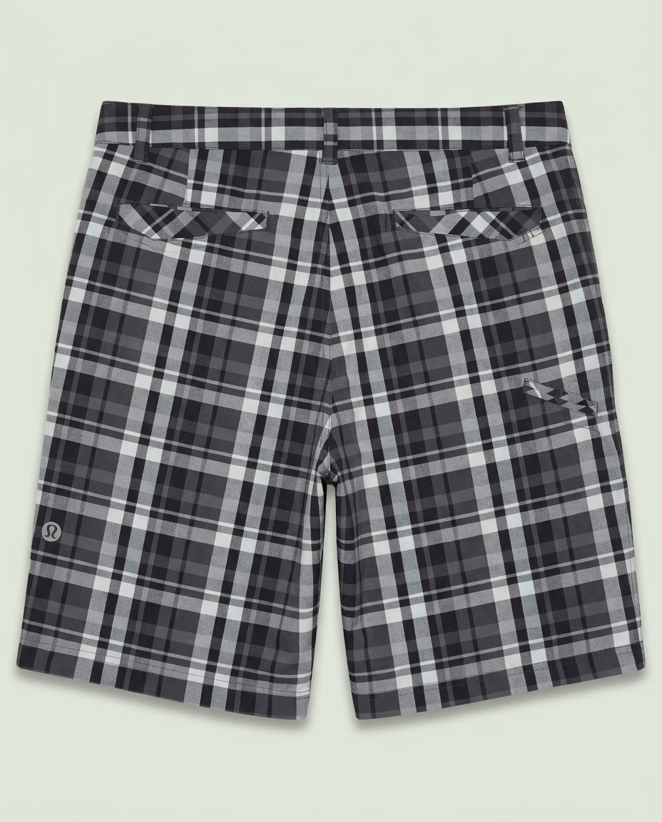 Lululemon Grey Plaid Performance Golf Shorts 36 Outdoors Casual