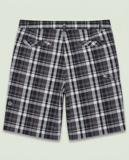 Lululemon Grey Plaid Performance Golf Shorts 36 Outdoors Casual