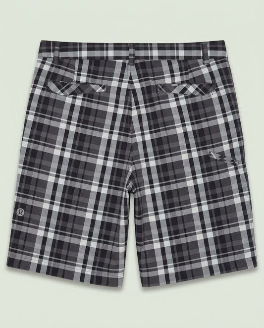 Lululemon Grey Plaid Performance Golf Shorts 36 Outdoors Casual