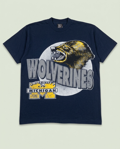 Vintage Pro-1 Navy University Of Michigan Wolverines Graphic Shirt 2XL