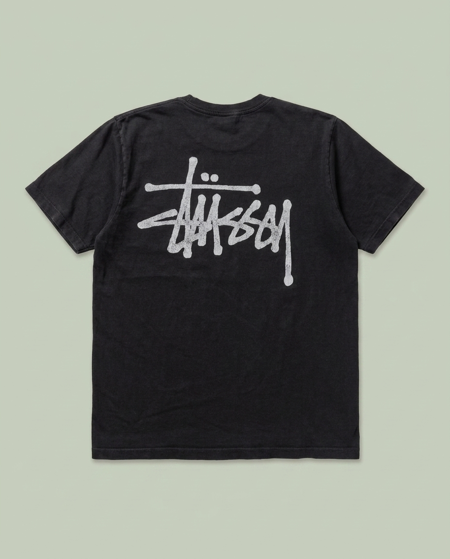 Stussy Black Logo Graphic Shirt S Skate Street Grunge