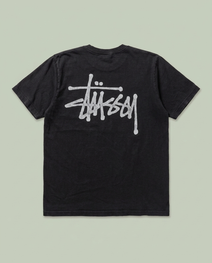 Stussy Black Logo Graphic Shirt S Skate Street Grunge