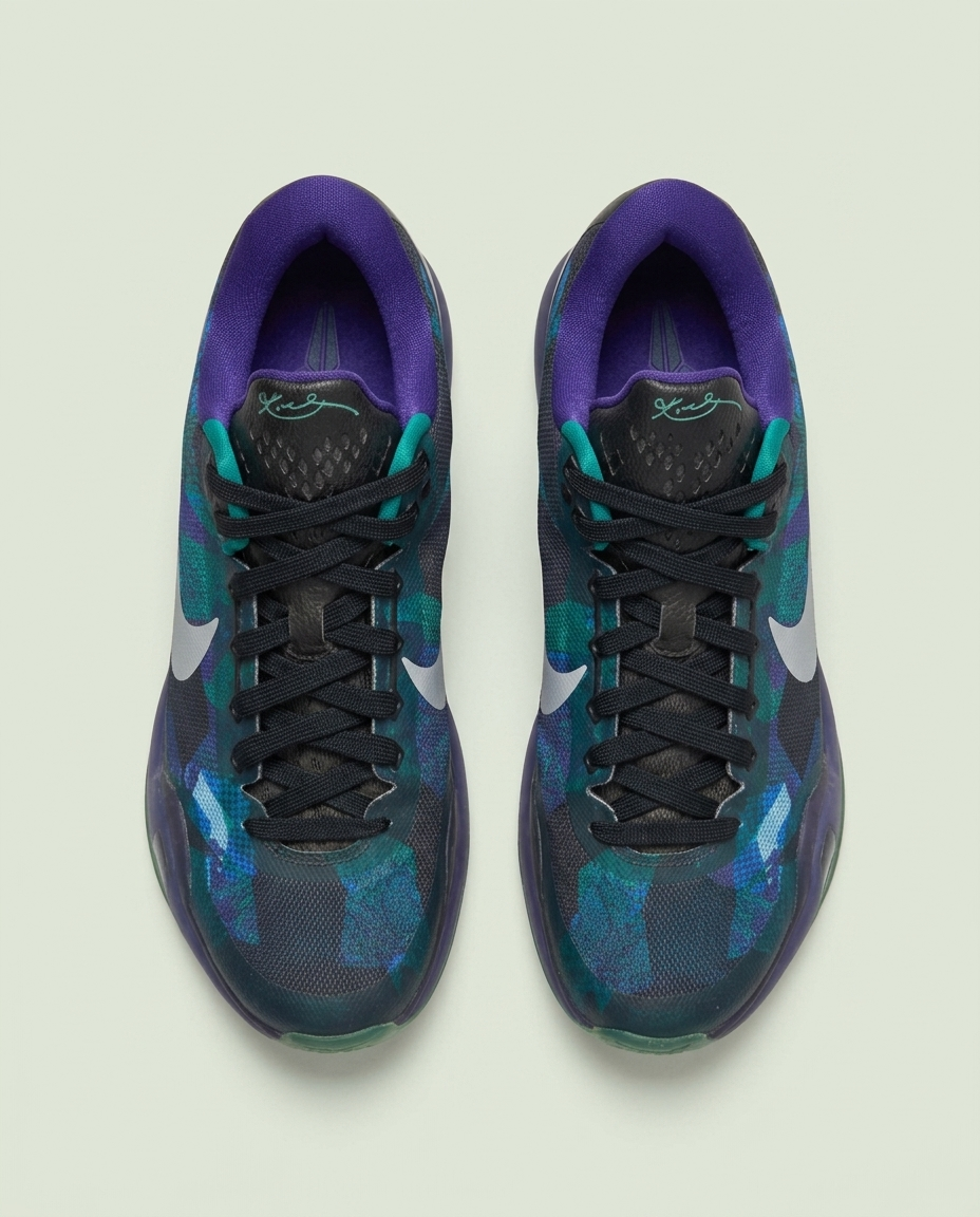 Nike Kobe Overcome Peach Jam Emerald Glow Purple Basketball Shoes 9.5 705317-305