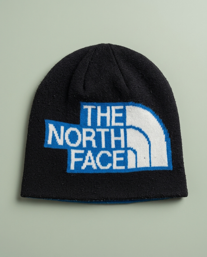 The North Face Black Blue Logo Knit Beanie Hat One Size Gorpcore Outdoors