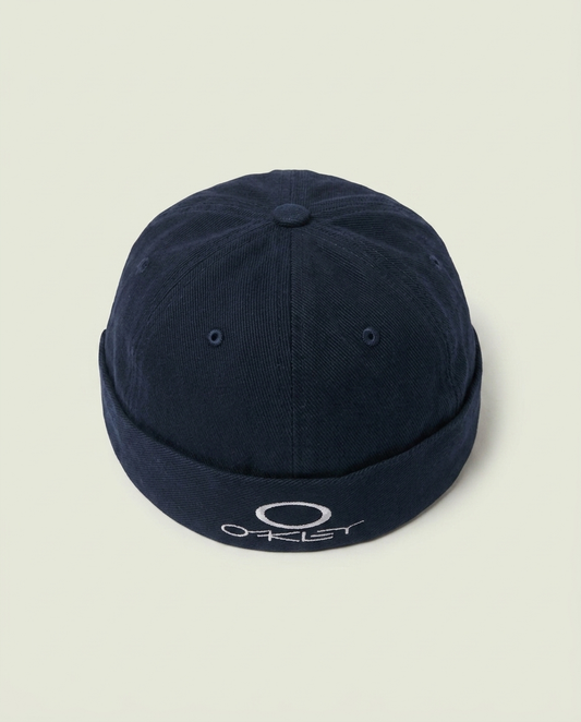Y2K Oakley Navy Blue Embroidered O Matter Brimless Cap Hat One Size