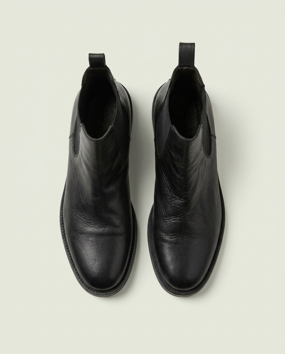 Boemos Black Leather Chelsea Boots 43 Made In Italy