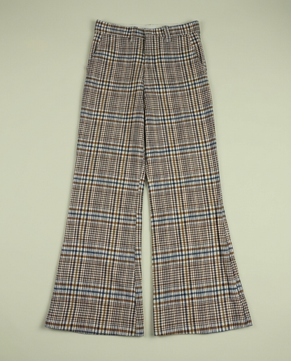 Vintage Leeds Plaid Cotton High Rise Wide Leg Pants (26)