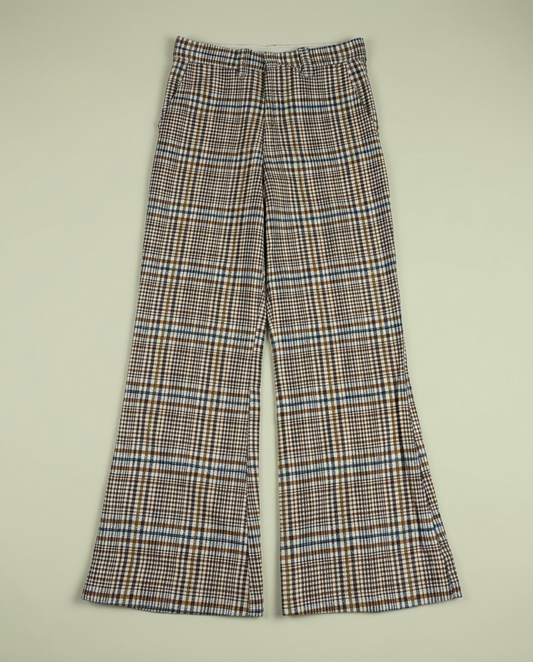 Vintage Leeds Plaid Cotton High Rise Wide Leg Pants (26)