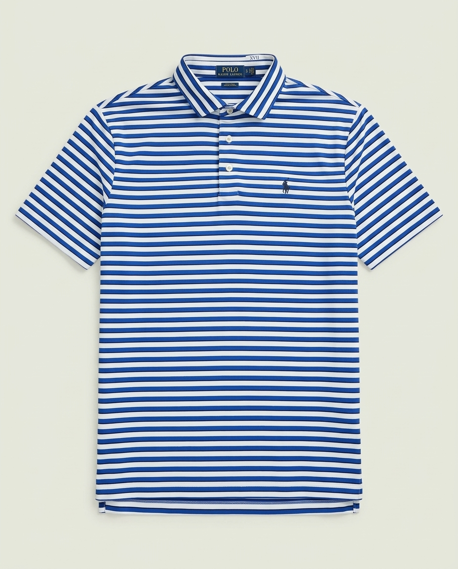 Polo Ralph Lauren Blue White Stripe Cotton Polo L