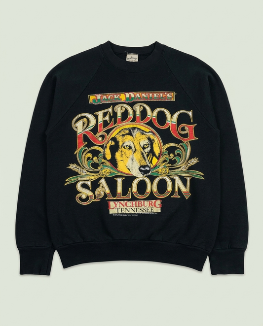 Vintage 1990 Jack Daniel's Red Dog Saloon Black Graphic Sweatshirt (M)