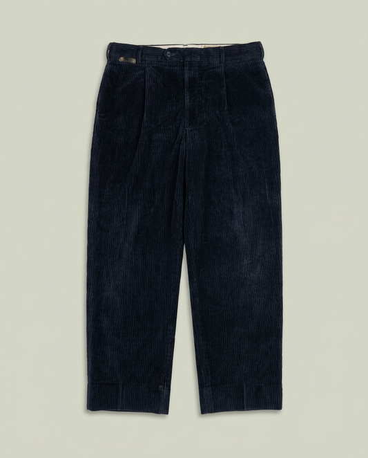 Vintage Avanzata Harry Rosen Navy Blue Corduroy Baggy Barrel Pants 36