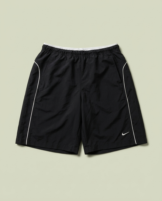 Nike Black White Athletic Dept Piping Swoosh Shorts M