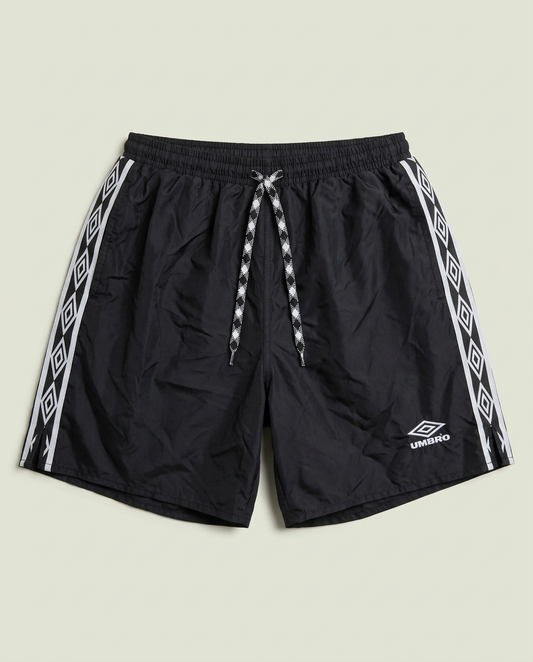 Umbro Black White Logo Tape Athletic Soccer Shorts S