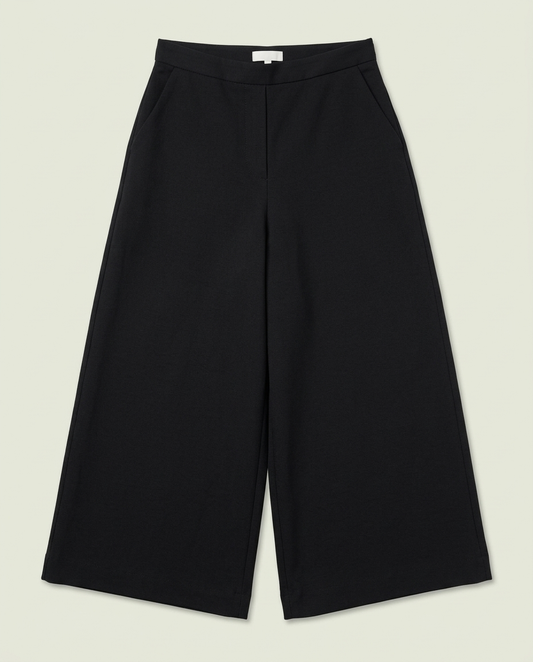 Wilfred Lalemant Black Japanese Fabric Wide Leg Culottes Pants 4
