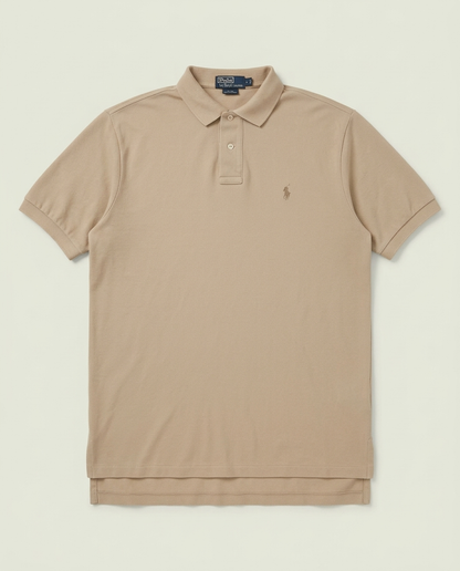 Vintage Polo Ralph Lauren Tan Pique Polo Shirt L