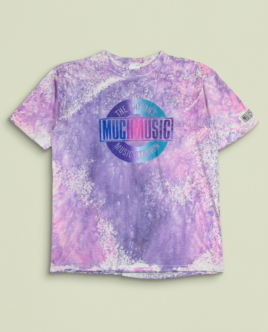 Vintage Much Music Purple Acid Wash Tyle Dye Shirt (L)