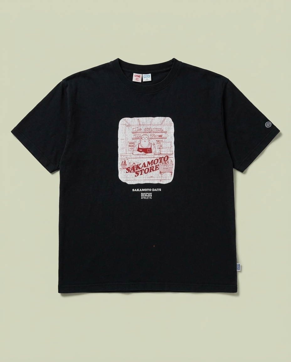 Discus Athletic Black Sakamoto Days Manga Graphic T-Shirt L