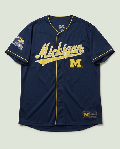 Michigan Wolverines Navy Yellow Baseball Jersey XL