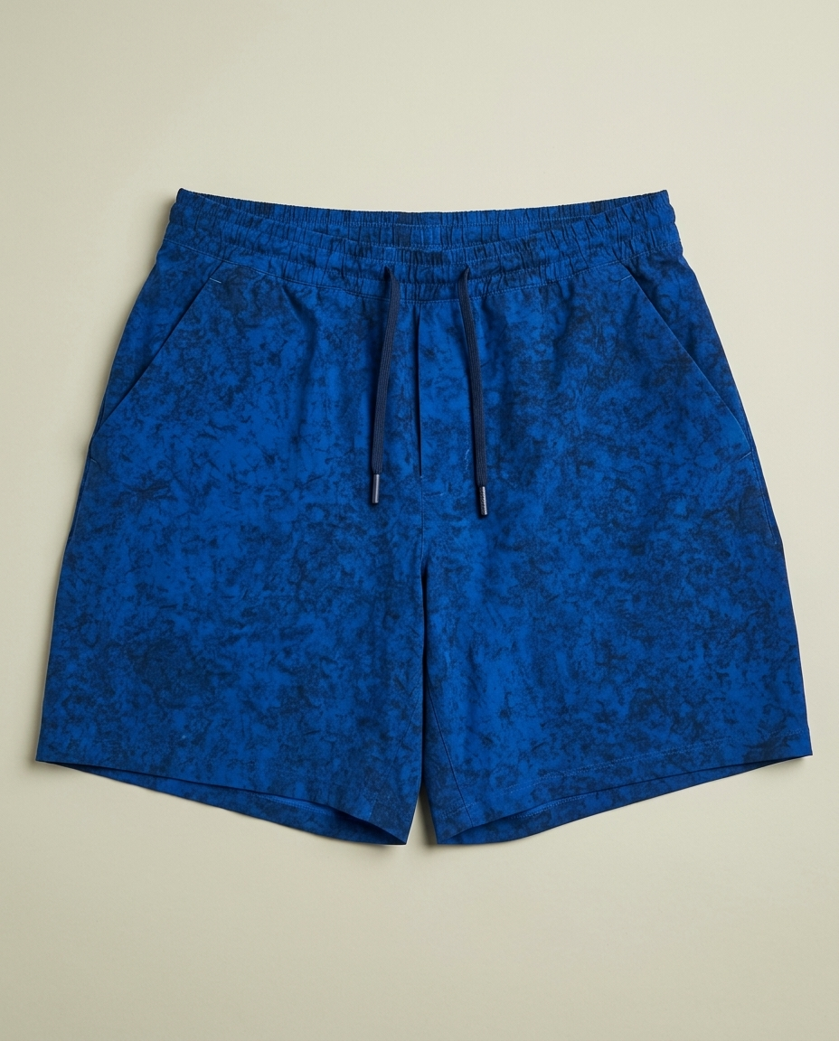 Lululemon Blue Abstract Pattern Lined Athletic Shorts 30