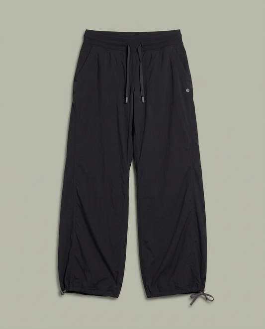 Lululemon Black Lightweight Studio Wide Leg Pants Drawstrings 8