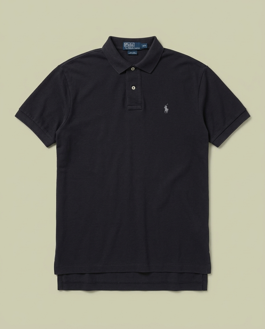 Polo Ralph Lauren Dark Grey Cotton Short Sleeve Polo Shirt M