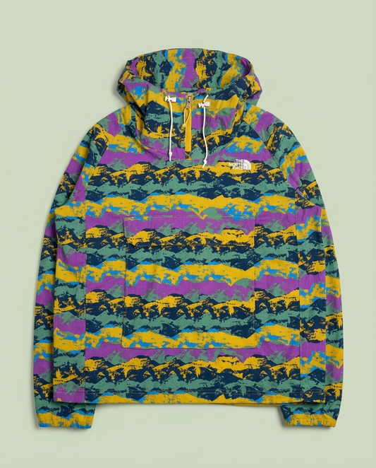 The North Face Multi Mountain Print Anorak 1/4 Zip Jacket L