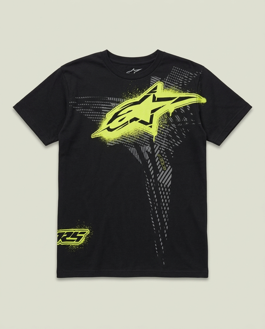 Alpinestars Black Neon Yellow Motocross Graphic Shirt Small Skate Street