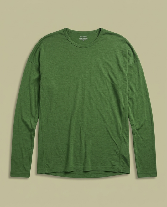 Icebreaker Green Merino Wool Superfine Ultralite Long Sleeve Shirt 2XL
