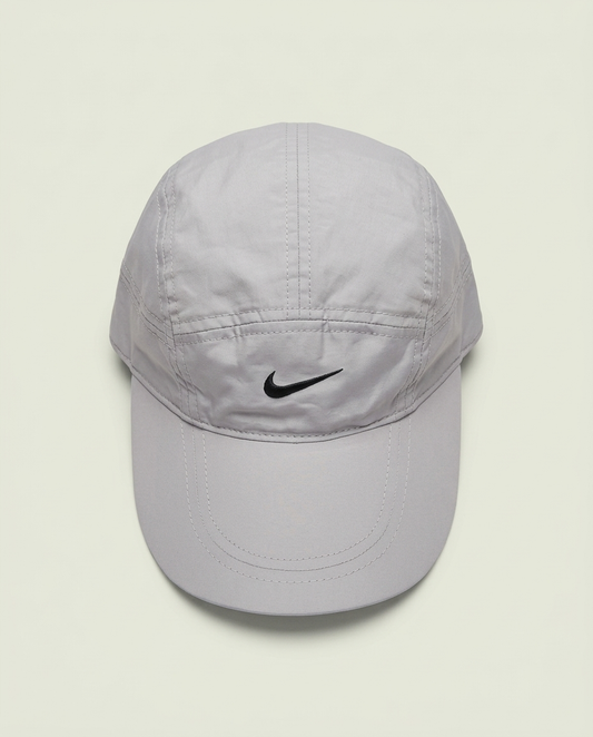 Nike Grey Nylon 5 Panel Vapor Flash Running Hat OS