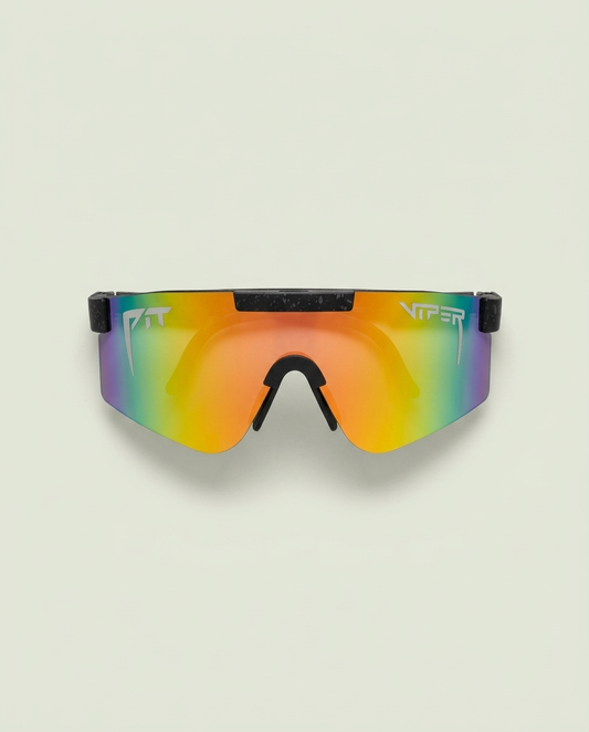 Pit Viper Black Rainbow Iridescent Shield Sunglasses One Size Sporty